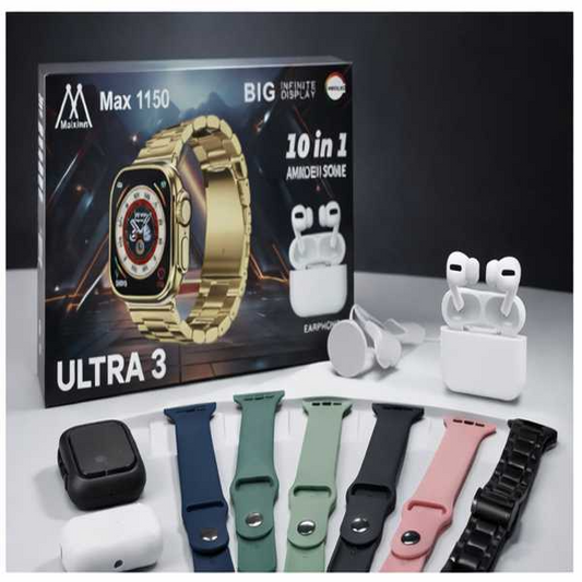 Ultra 3 Smart Watch 10-in-1 Combo Set