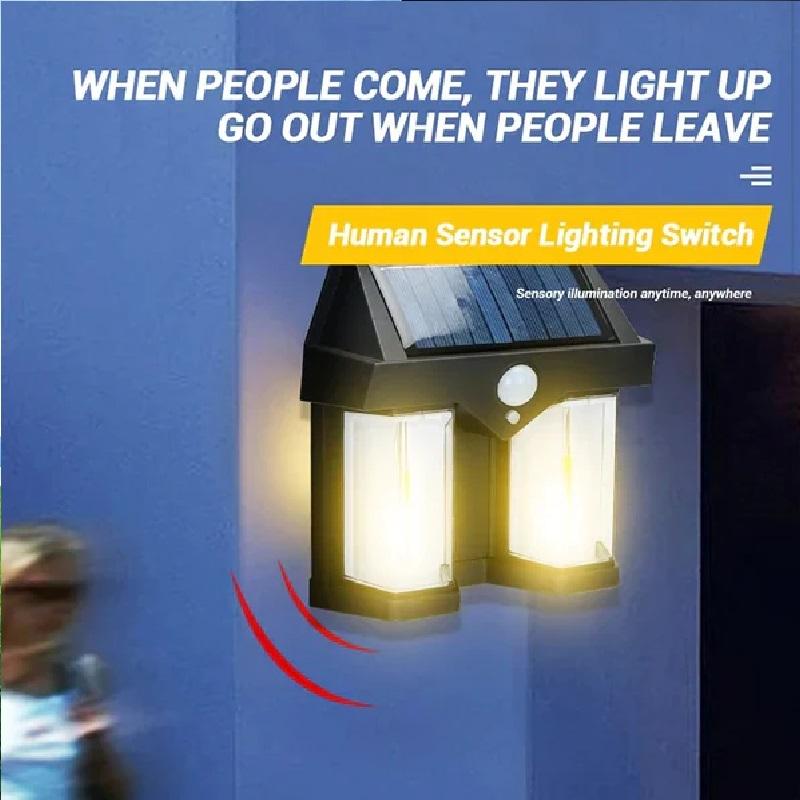 Double Head Antique Solar Sensor Lamp Wall